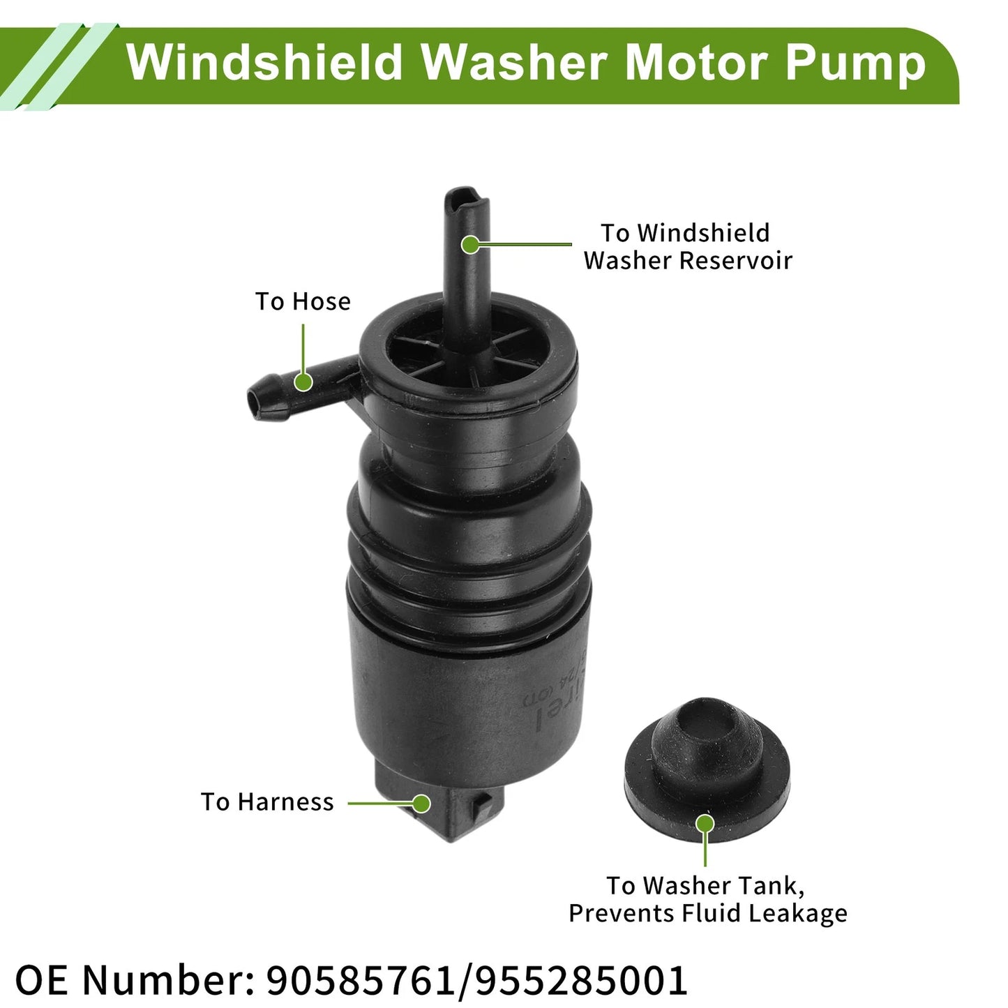 Windshield Washer Pump with Grommet for Alfa Romeo 4C (2015–2020) No. 90585761