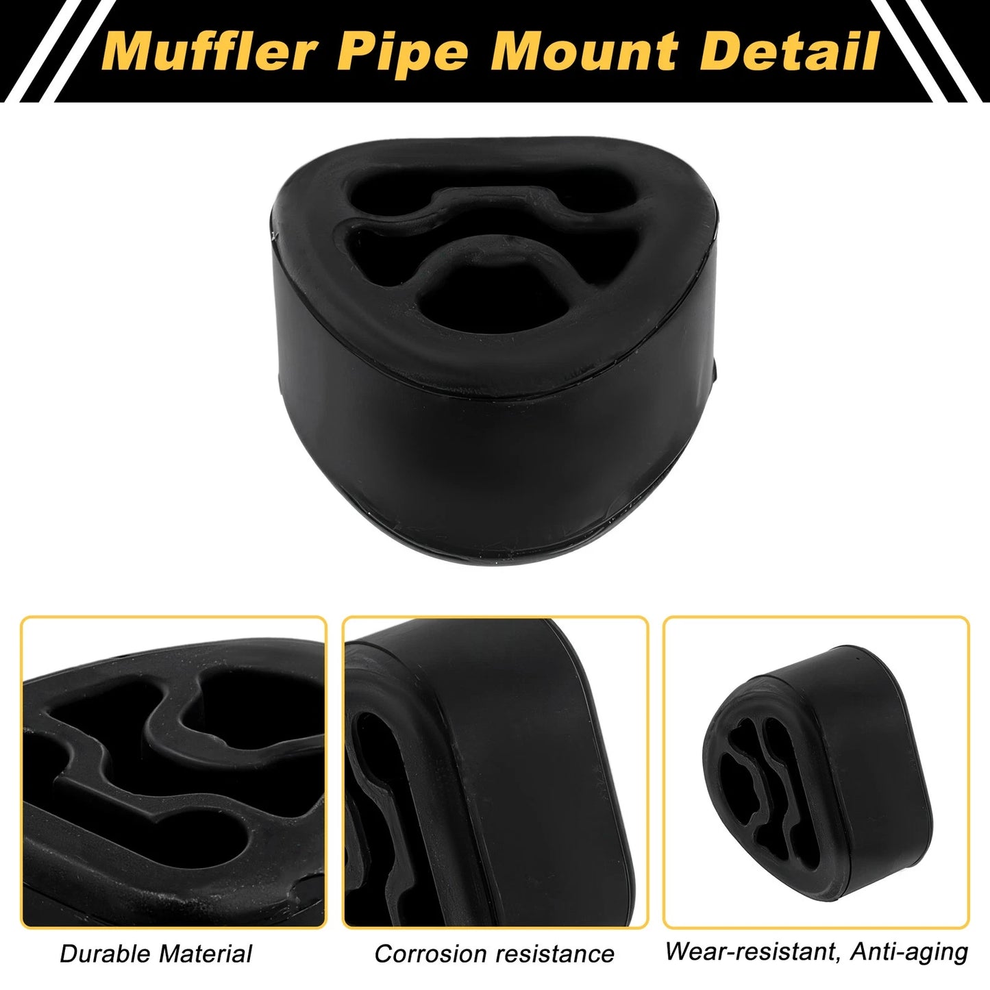 Muffler Exhaust Hanger for Mercedes-Benz SLK230 (2002–2003) 2024920344 Rubber Black