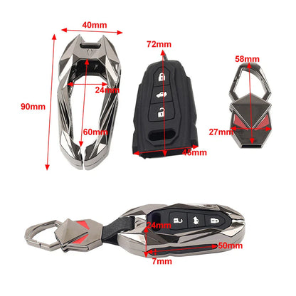 Black 3-Button Key Fob Case Shell Cover for Audi e-tron Sportback (2021-2025)