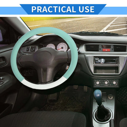 Steering Wheel Cover for 35-36.5cm Steering Wheel (White Light Green)