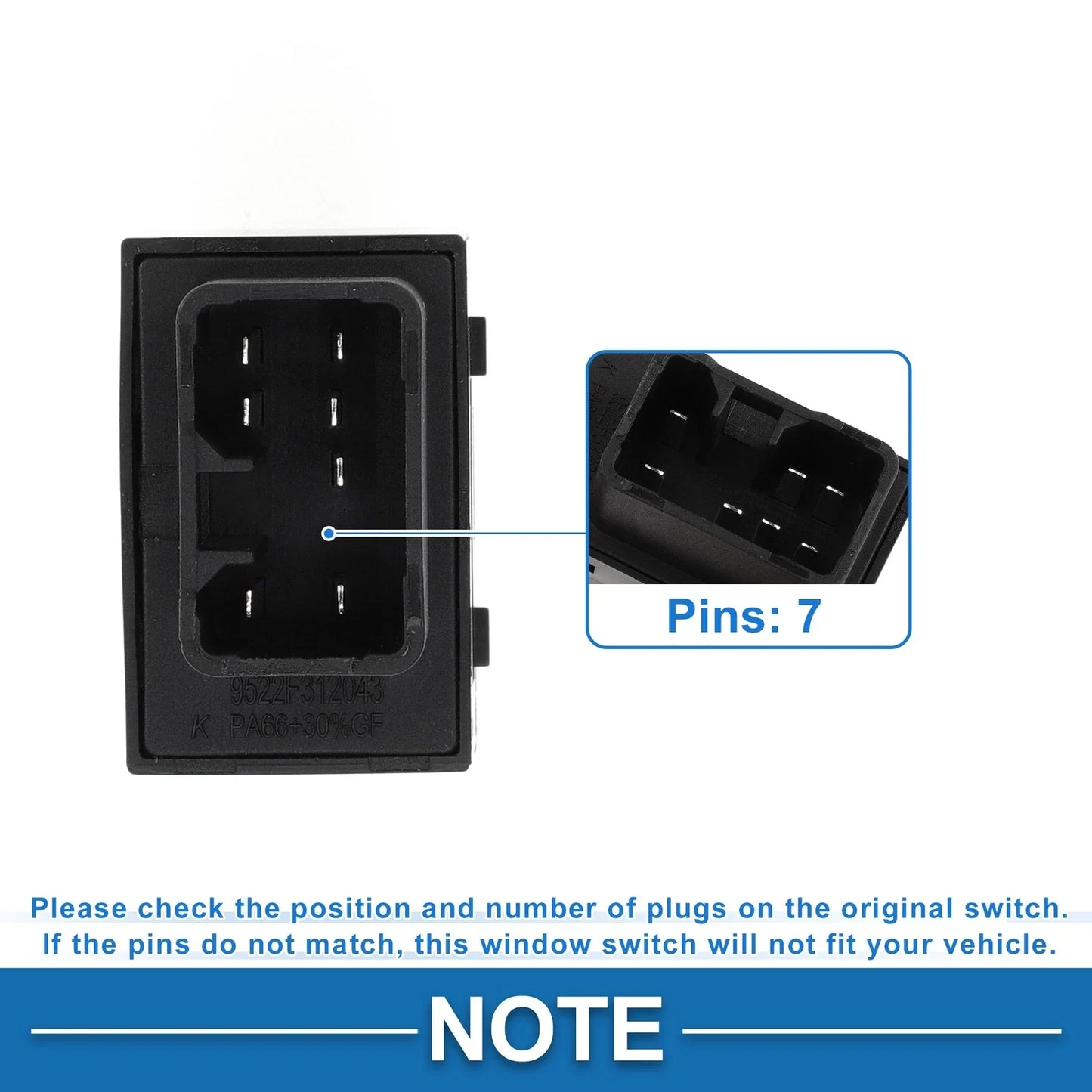 Rear Side Power Window Switch for Hyundai Tucson & Kia Sportage (2016-2023)
