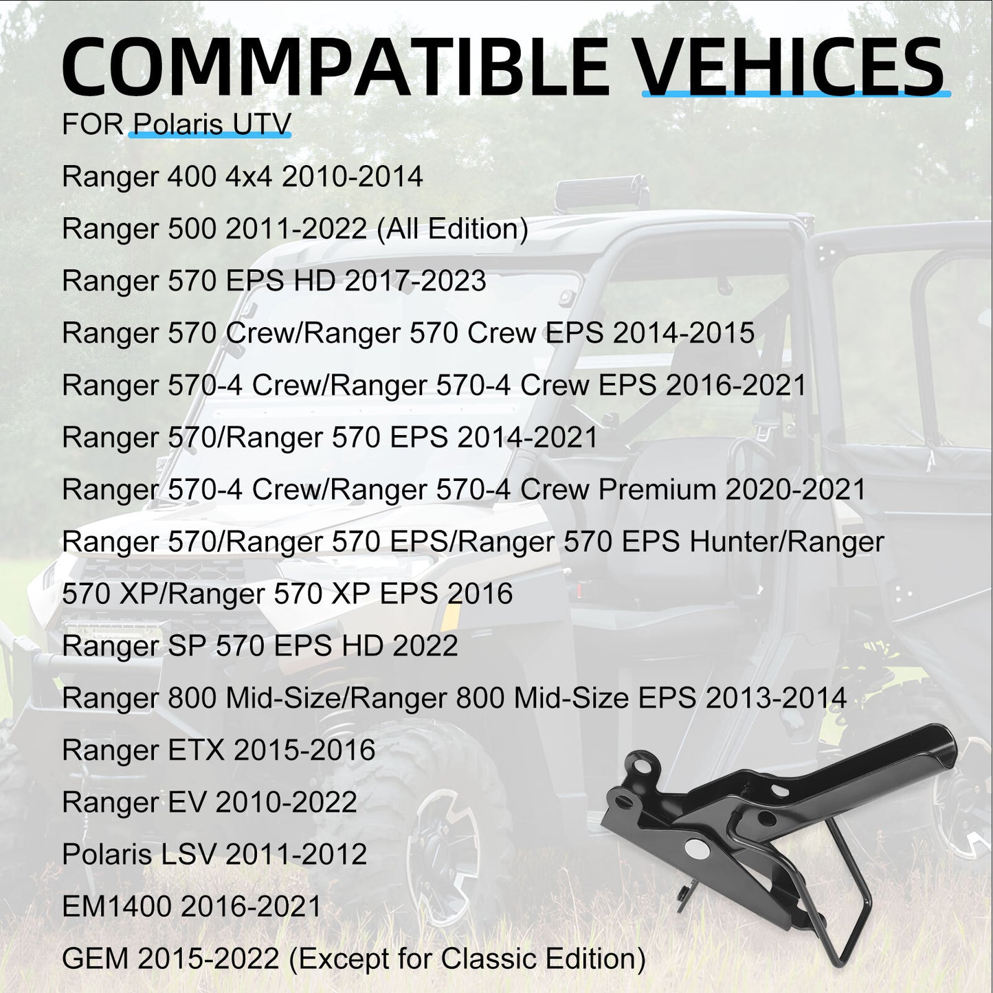 Left Hand Tailgate Latch for Polaris Ranger (400–800)
