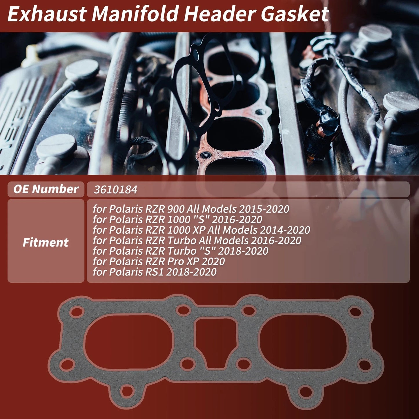 Exhaust Gasket Seal for Polaris Ranger RZR 900 1000 (No. 3610184)