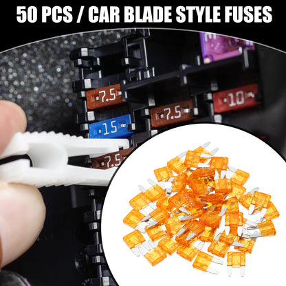 50 Pcs Mini 5AMP APM/ATM Blade Fuses for Automotive Short Circuit Protection