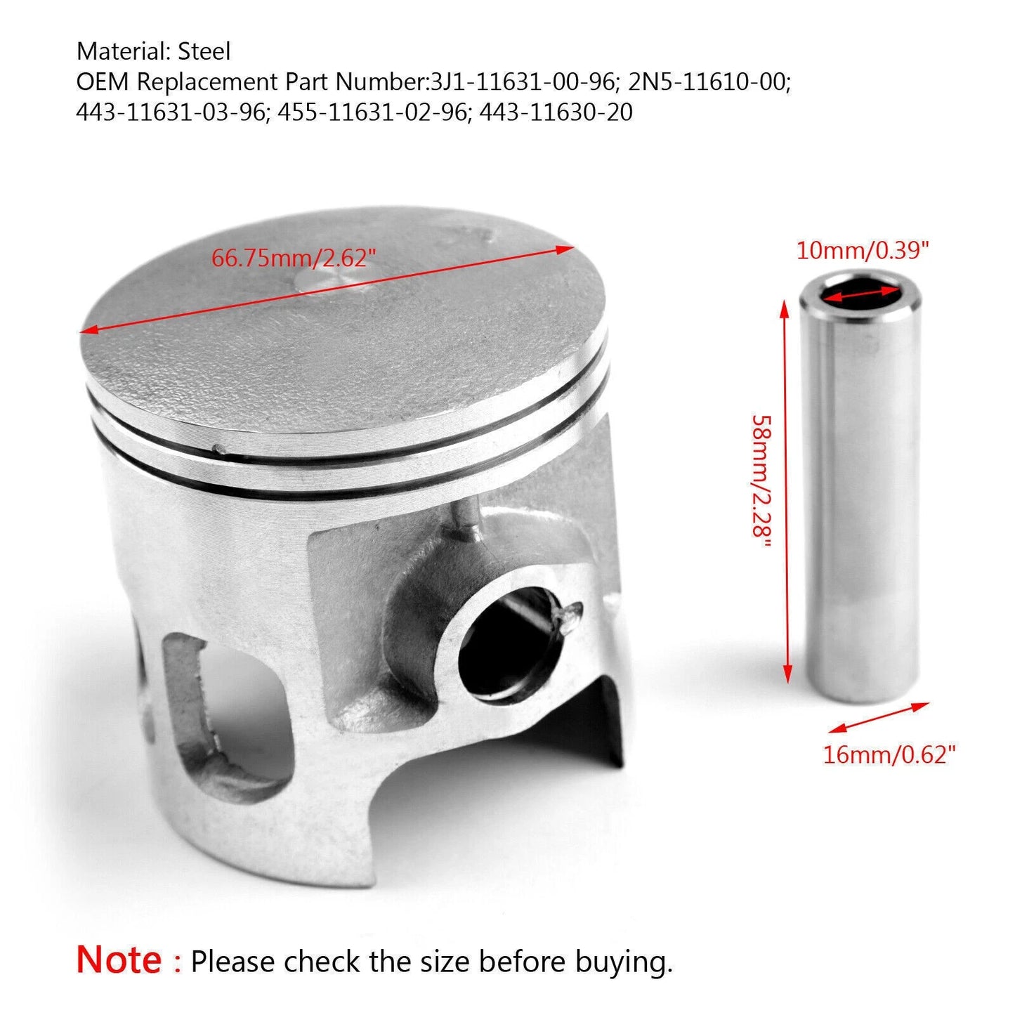 58mm Piston Cylinder Kit for Kawasaki KLX140 KLX150 (2010–2023)