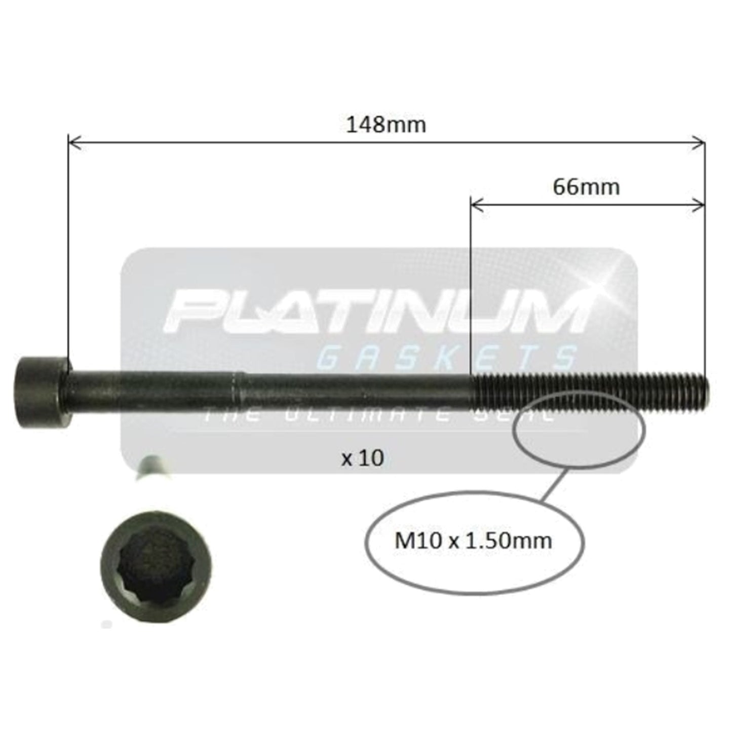 Set of 10 Engine Cylinder Head Bolts for Corolla (2007–2018)