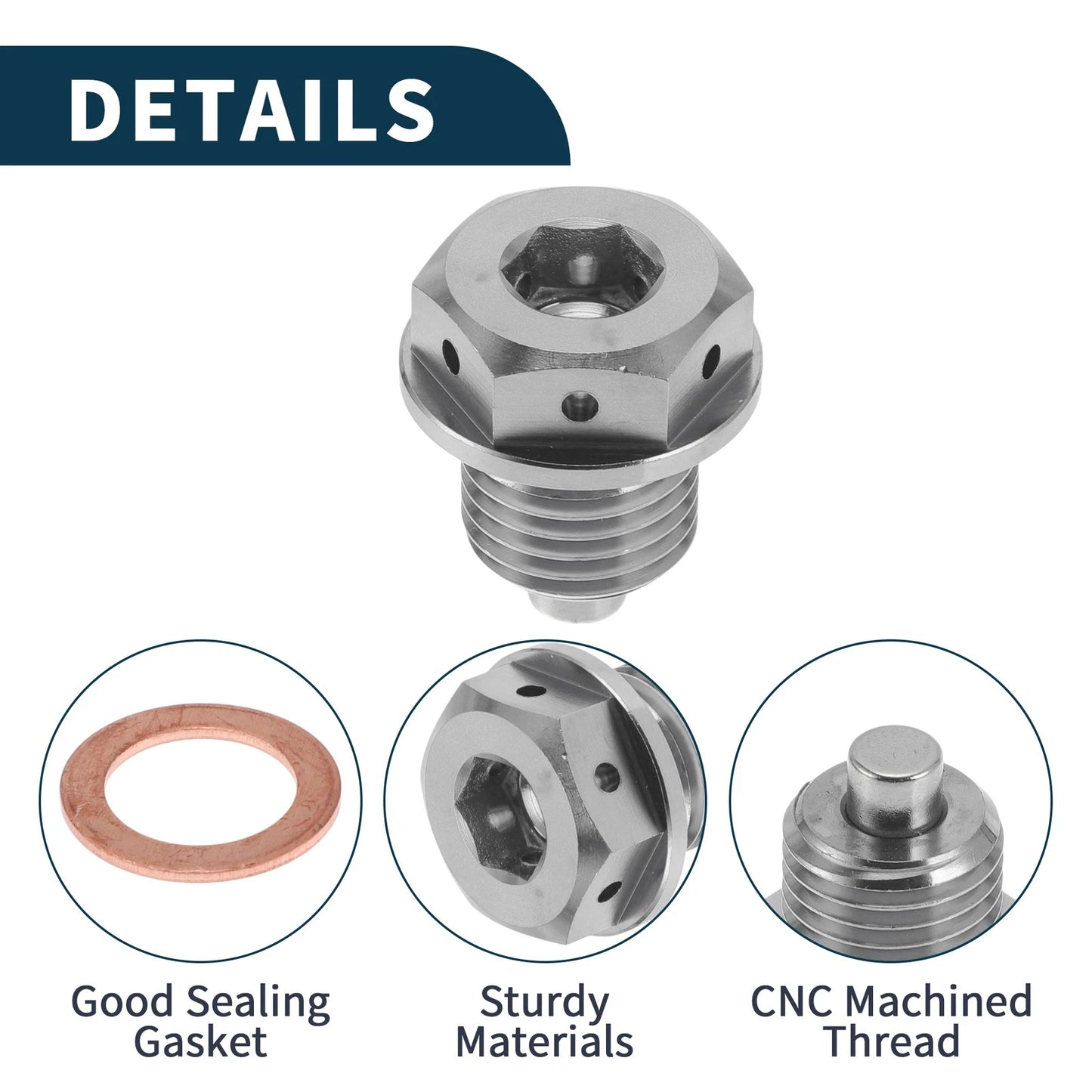 M14x1.5 Magnetic Oil Drain Plug for Universal Applications (1Pc)