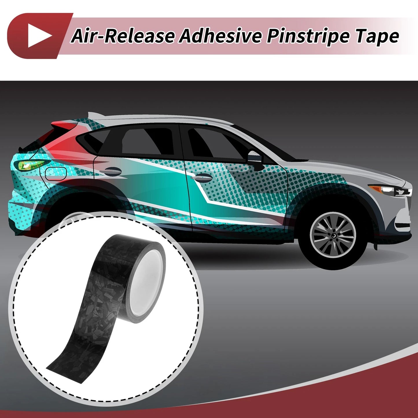 Pinstripe Tape 50mm x 8.5m for Car Motorcycle Boat Black