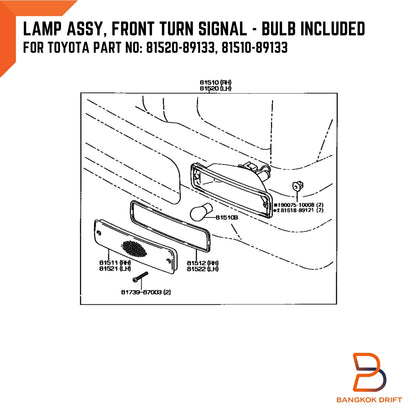 Front Bumper Turn Signal Light for Toyota Hilux UTE LN85 LN95 LN106 (1985-2005)