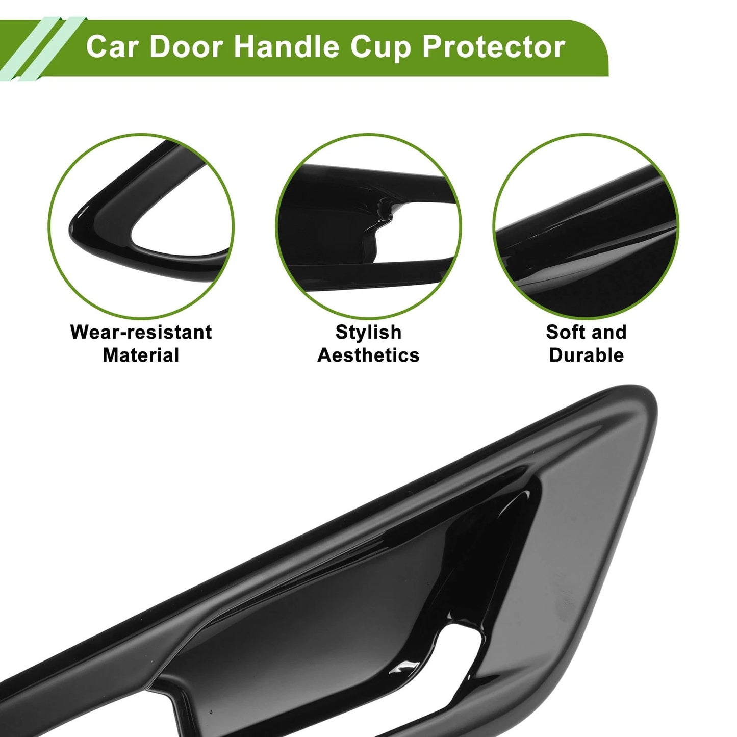 Car Door Handle Cup Protector for Toyota Alphard/Vellfire (2015–2020) - Piano Black