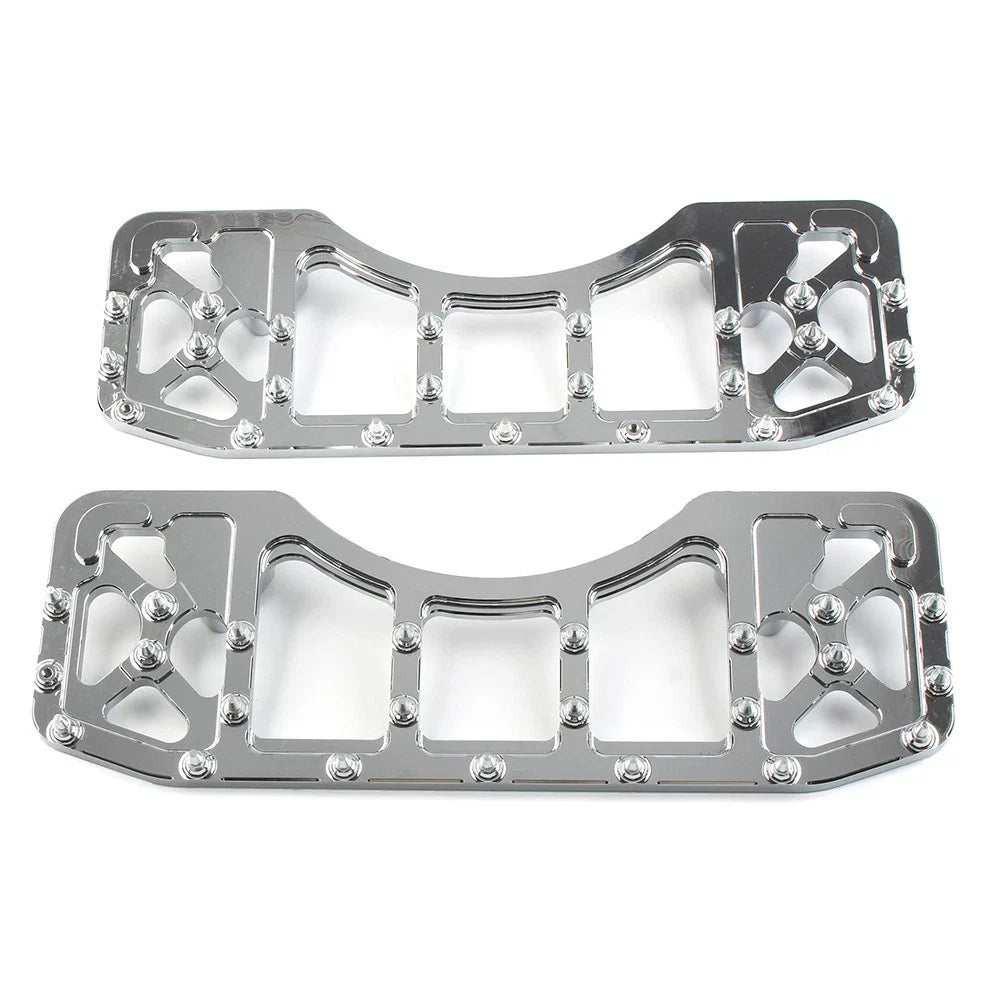 CNC Front Floorboards for Harley Touring Dyna FLD (2014-2023) - Chrome Pair