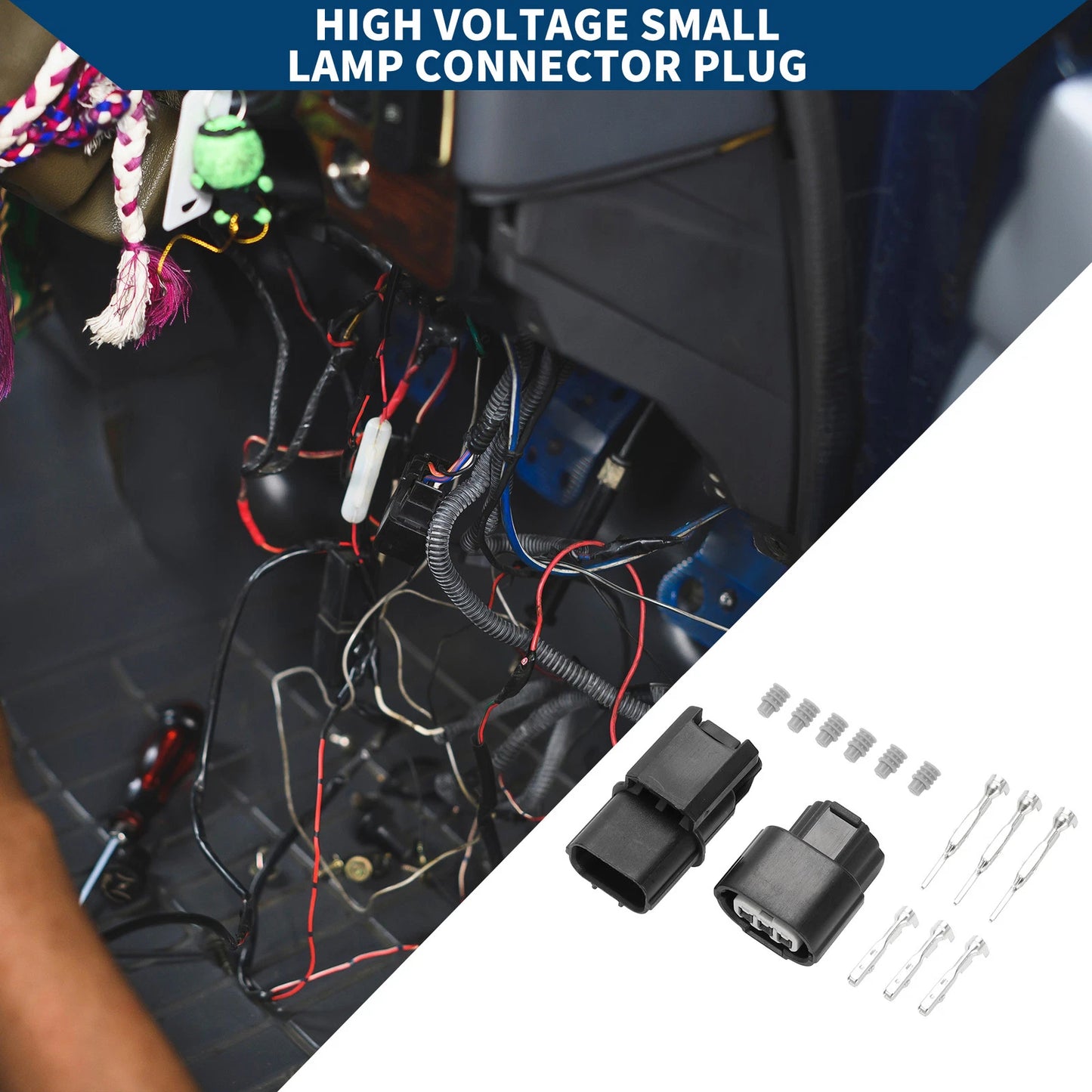 3 Pin High Voltage Lamp Connector Plug for Honda Civic