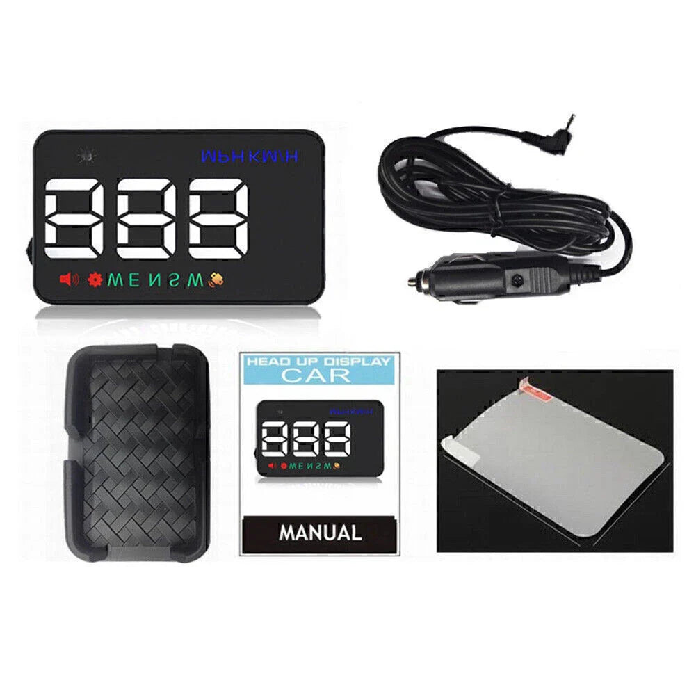 3.5" Universal Car Over Speed Warning Speedometer HUD GPS Display