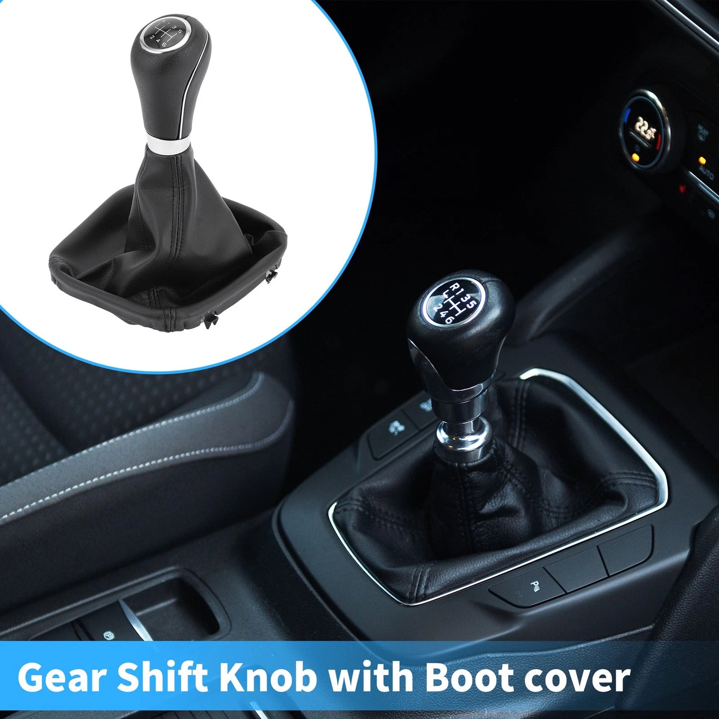 6 Speed Shift Knob with Boot Cover for Mercedes Benz W203 S203 (2004–2007)