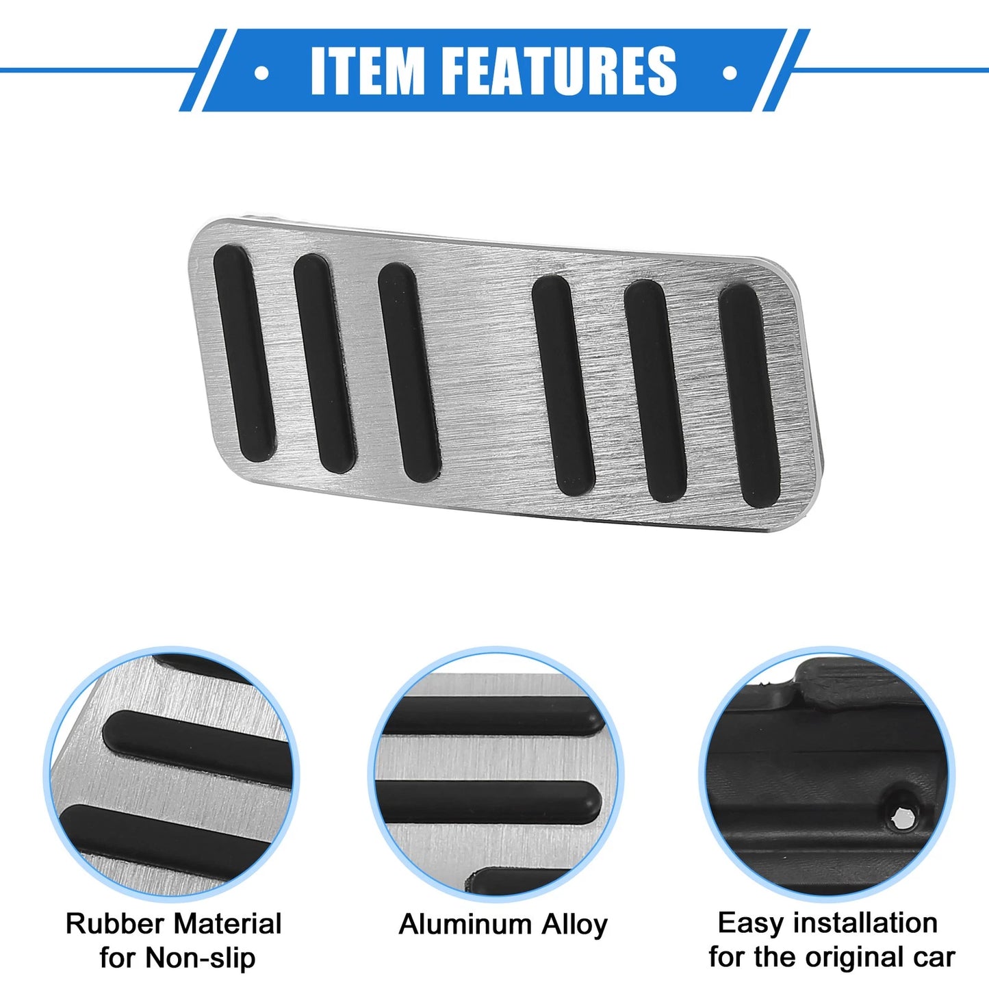 2pcs Gas Accelerator Brake Pedal Cover for VW Atlas (2018–2021) Silver Tone