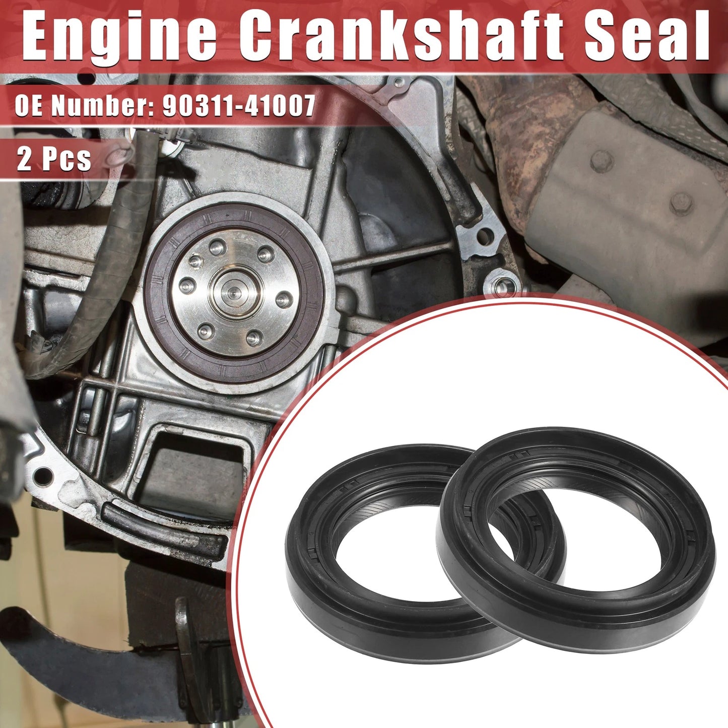 2X Engine Crankshaft Seal No. 90311-41007 for Toyota 4Runner (1987–2018)