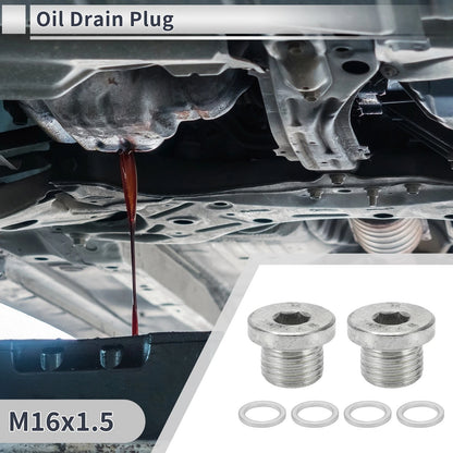 Set of 1 M16x1.5 Engine Oil Drain Plug with Gasket for Car Motorcycle