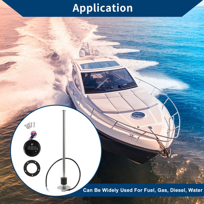 Fuel Sending Unit and Gauge Kit 0-190 Ohm 375mm for Boat Car