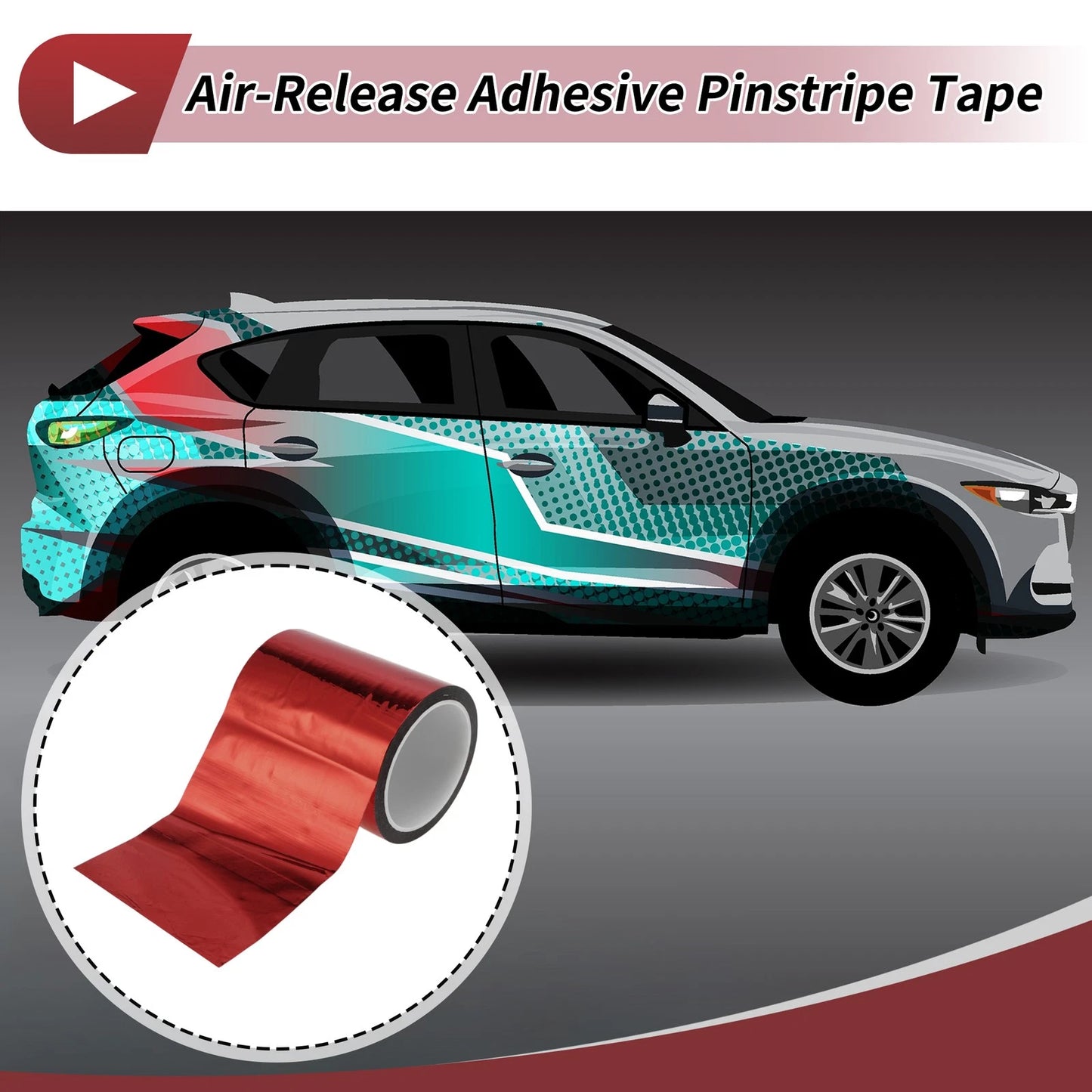 Pinstripe Tape 150mmx50m for Car Motorcycle Boat Red (1 Pcs)