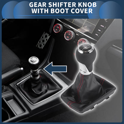 5 Speed Manual Gear Shifter Knob with Cover for Audi A4 (2007–2015) Black