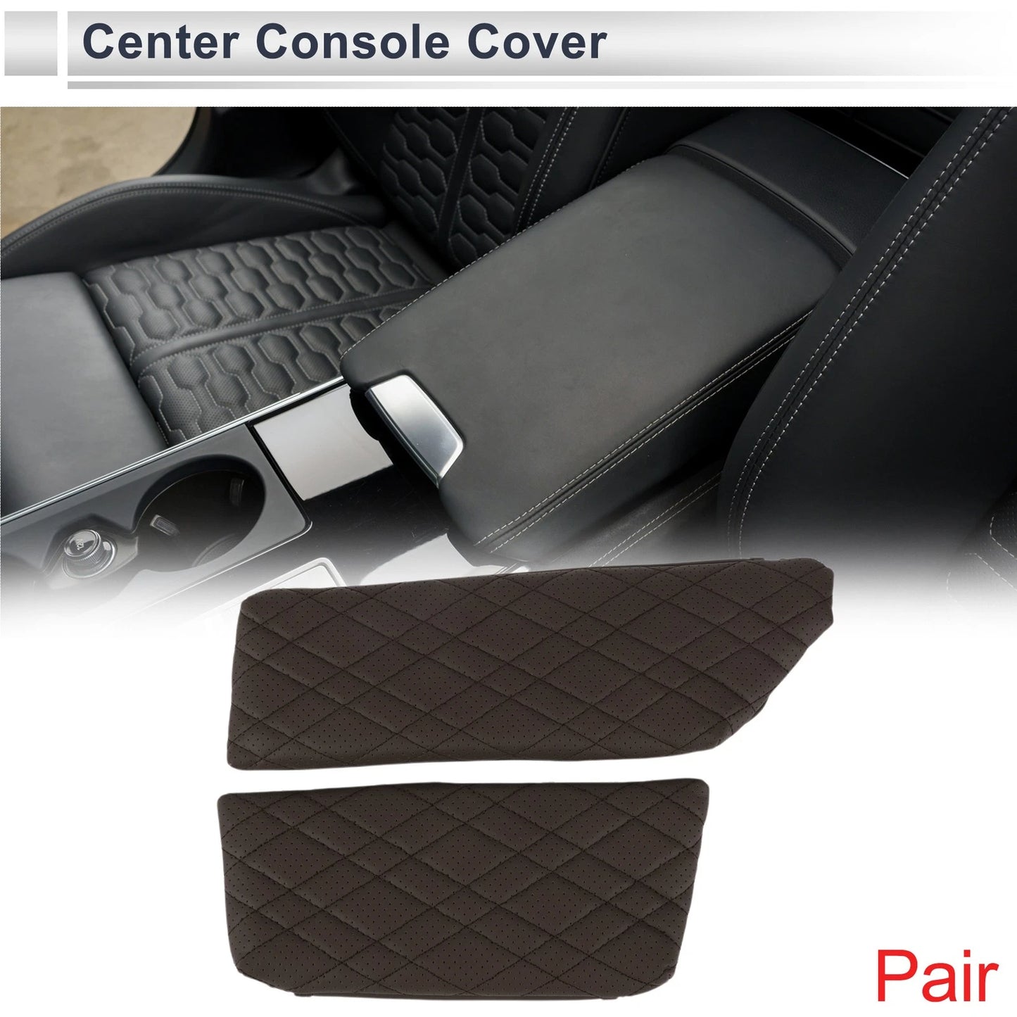 Center Console Cover with Storage Bag for BMW 5 Series (2011–2017) Deep Brown