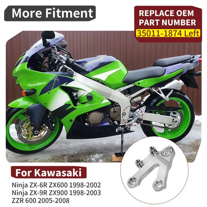 Left Footpeg Bracket For Kawasaki Ninja ZX-6R ZX-9R ZZR600