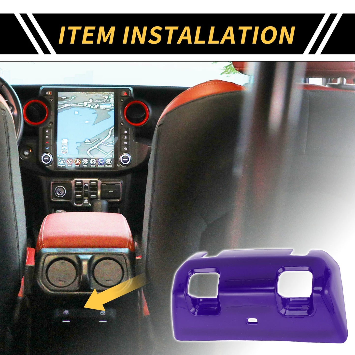 Rear Window Switch Panel Trim Cover for Jeep Wrangler JL JLU (2018–2024) Purple