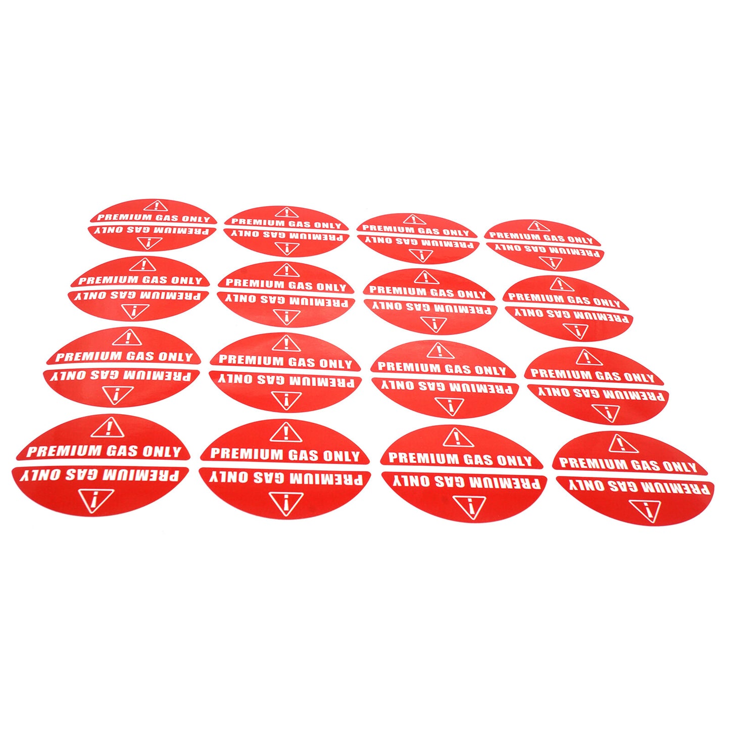 Set of 16 Weatherproof Gas Only Stickers for Fuel Pumps