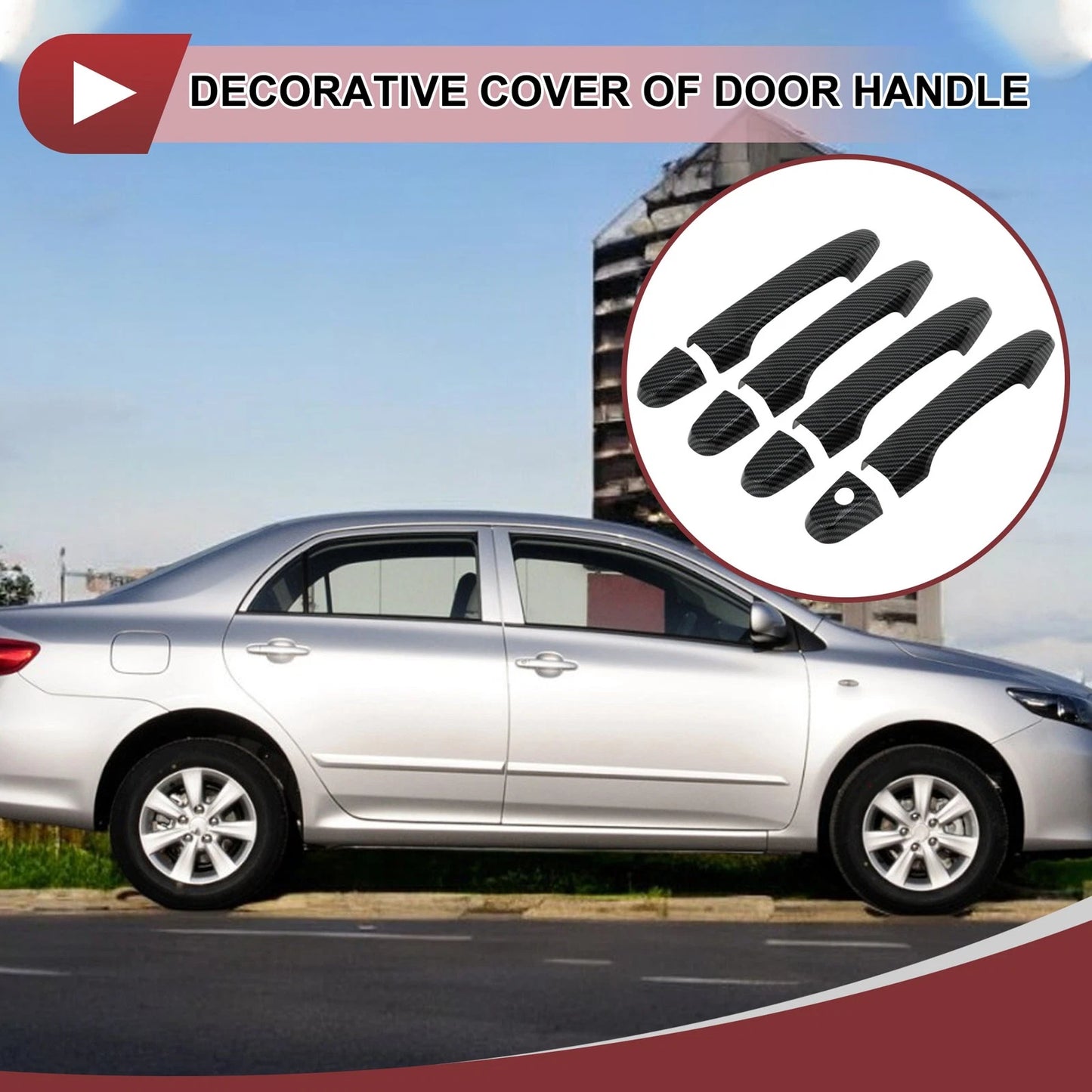 Set of 4 Car Door Handle Covers for Honda CR-V (2012–2016) Black ABS