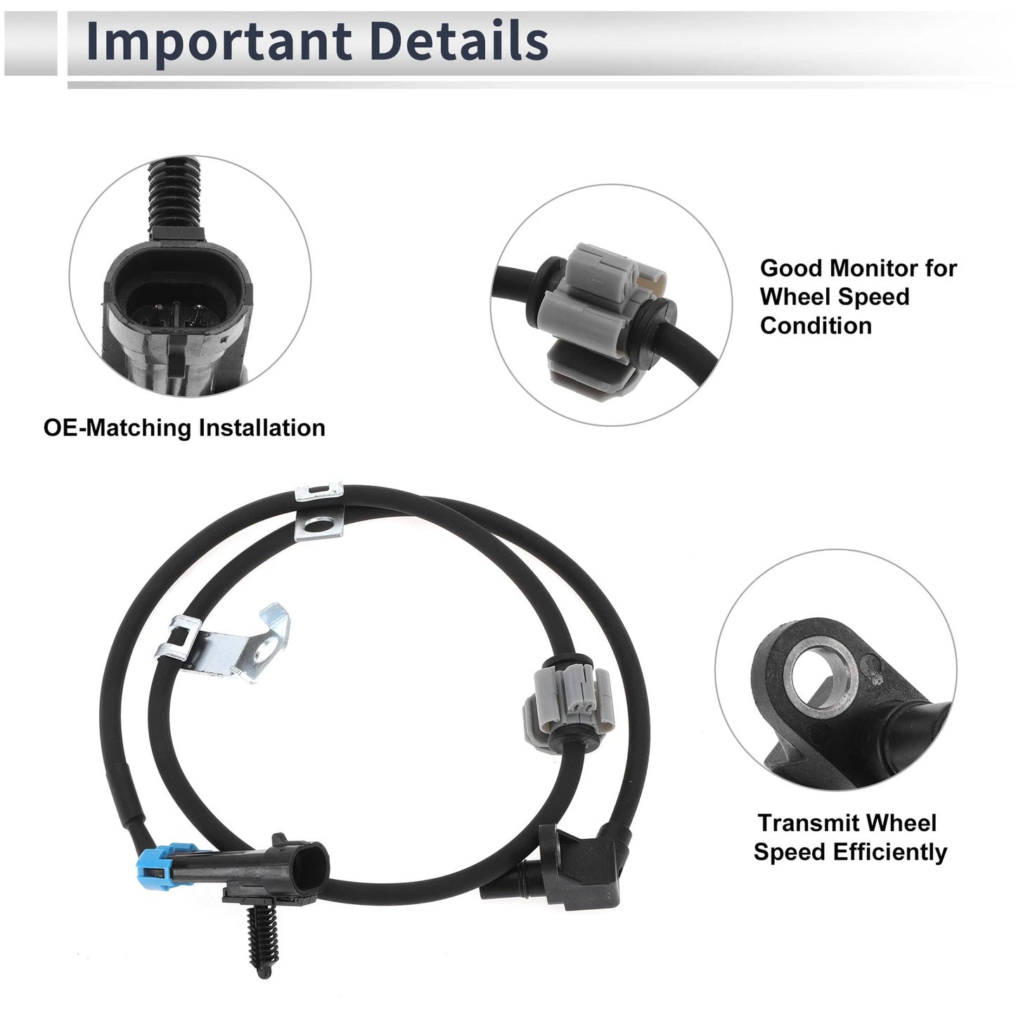 ABS Wheel Speed Sensor No. 19181871 for Chevrolet Astro (2003–2004) 1 Pc Front Left