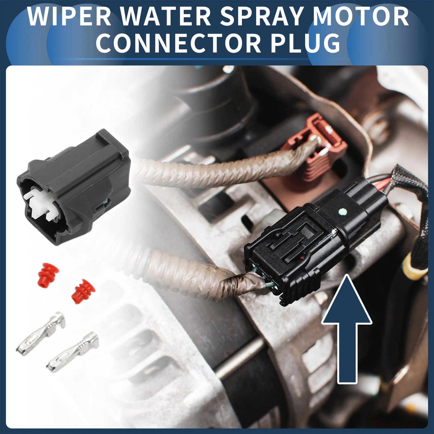 2 Pin Wiper Water Spray Motor Connector Plug for Nissan Teana