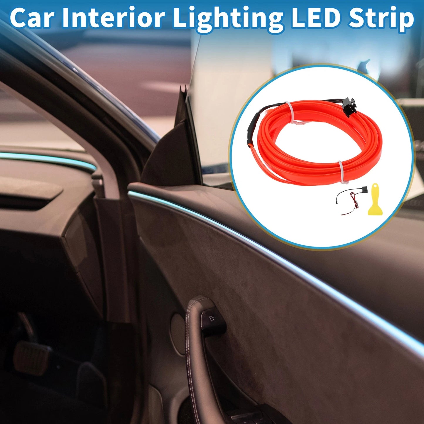 2m LED Strip Neon Wire for Car Interior Decoration (12V)