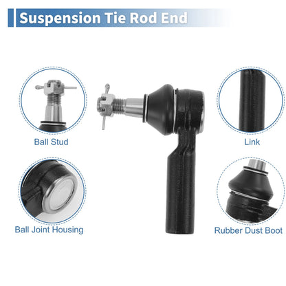 Set of 4 Front Inner Outer Tie Rod End Links for Dodge Ram 1500 (2011–2015)