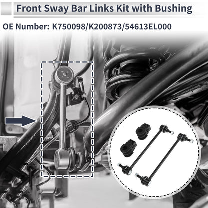 Set of 2 Front Stabilizer Bar Links with Bushings for Nissan Versa (No.K750098)