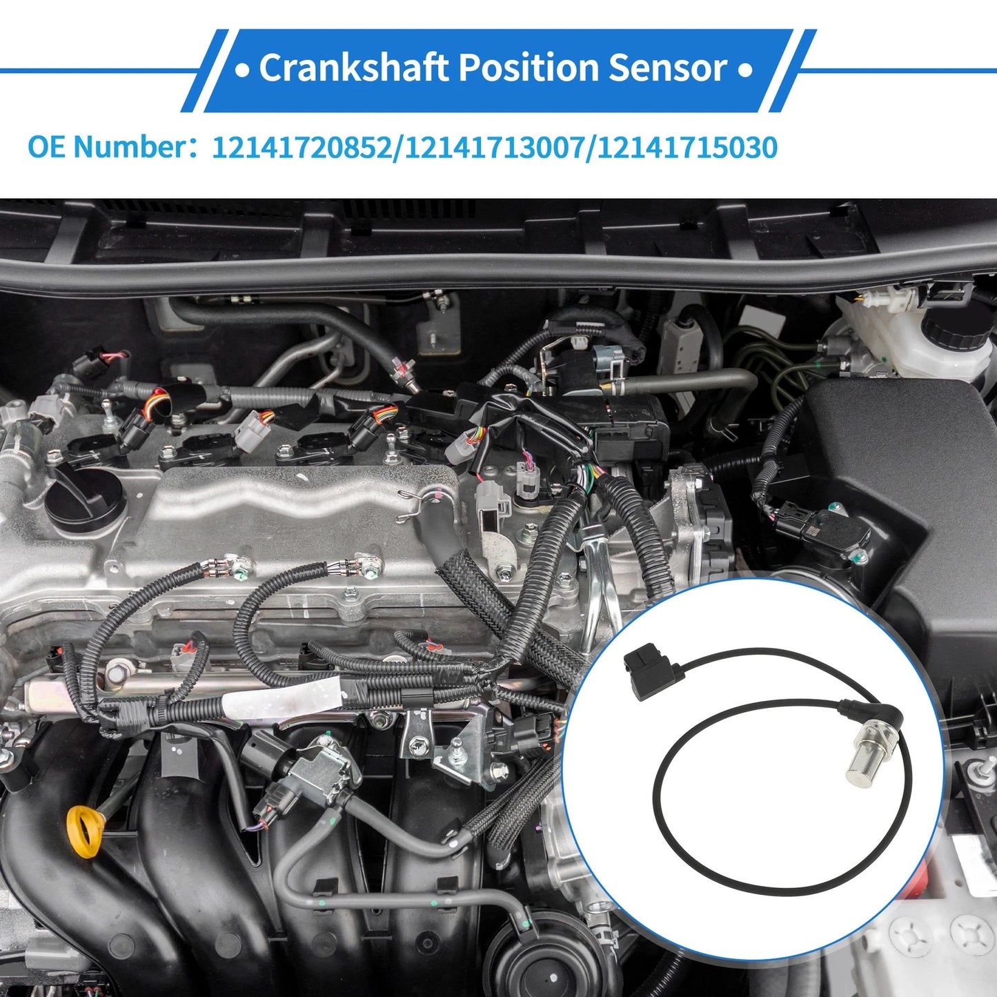 Crankshaft Position Sensor for BMW E30 325i 1983–1989 No. 12141720852 Black