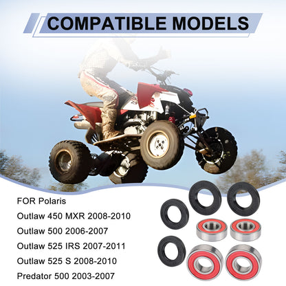 Front Wheel Bearings & Seals Kit for Polaris Outlaw 500 (2006–2007)
