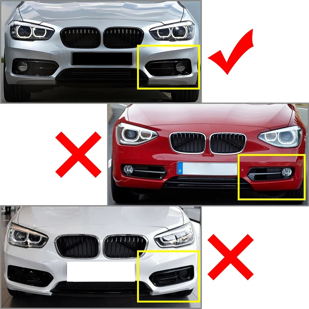Front Bumper Fog Light Grilles Cover for BMW 1 Series F20 F21 (2014–2019)