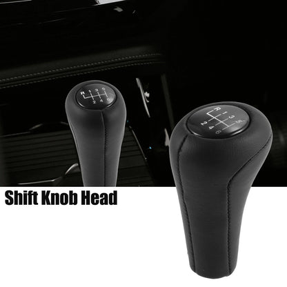 6-Speed Manual Gear Shift Knob Faux Leather Black for BMW