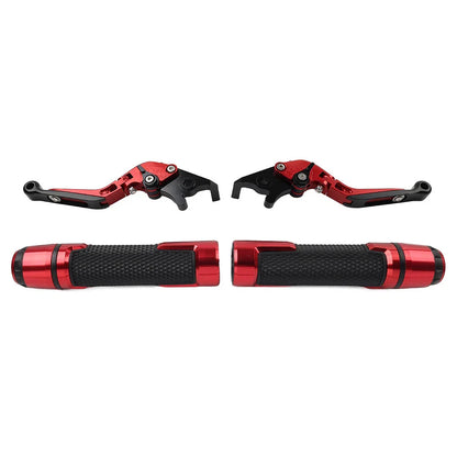 Red Extendable Brake Clutch Lever Grip Set for BMW S1000R S1000RR (2010-2023)