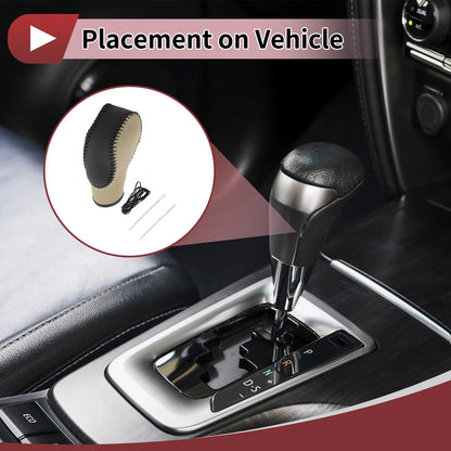 Gear Shift Knob Cover for Ford Fusion (2013–2016) Beige Black