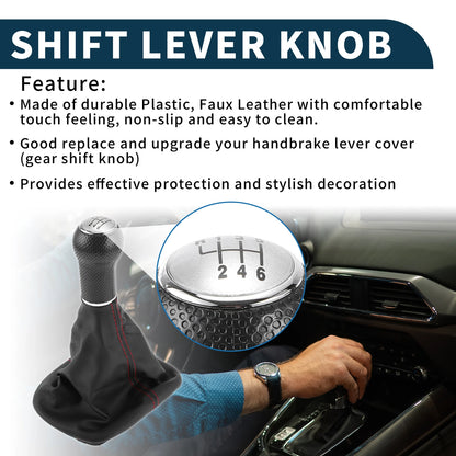 6 Speed Gear Shifter Knob with Cover No. 1J0711113C for Volkswagen Golf