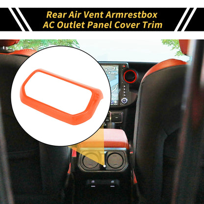 Rear Air Vent Armrest AC Outlet Panel Cover for Jeep Wrangler JL JLU (2018–2023) - Orange