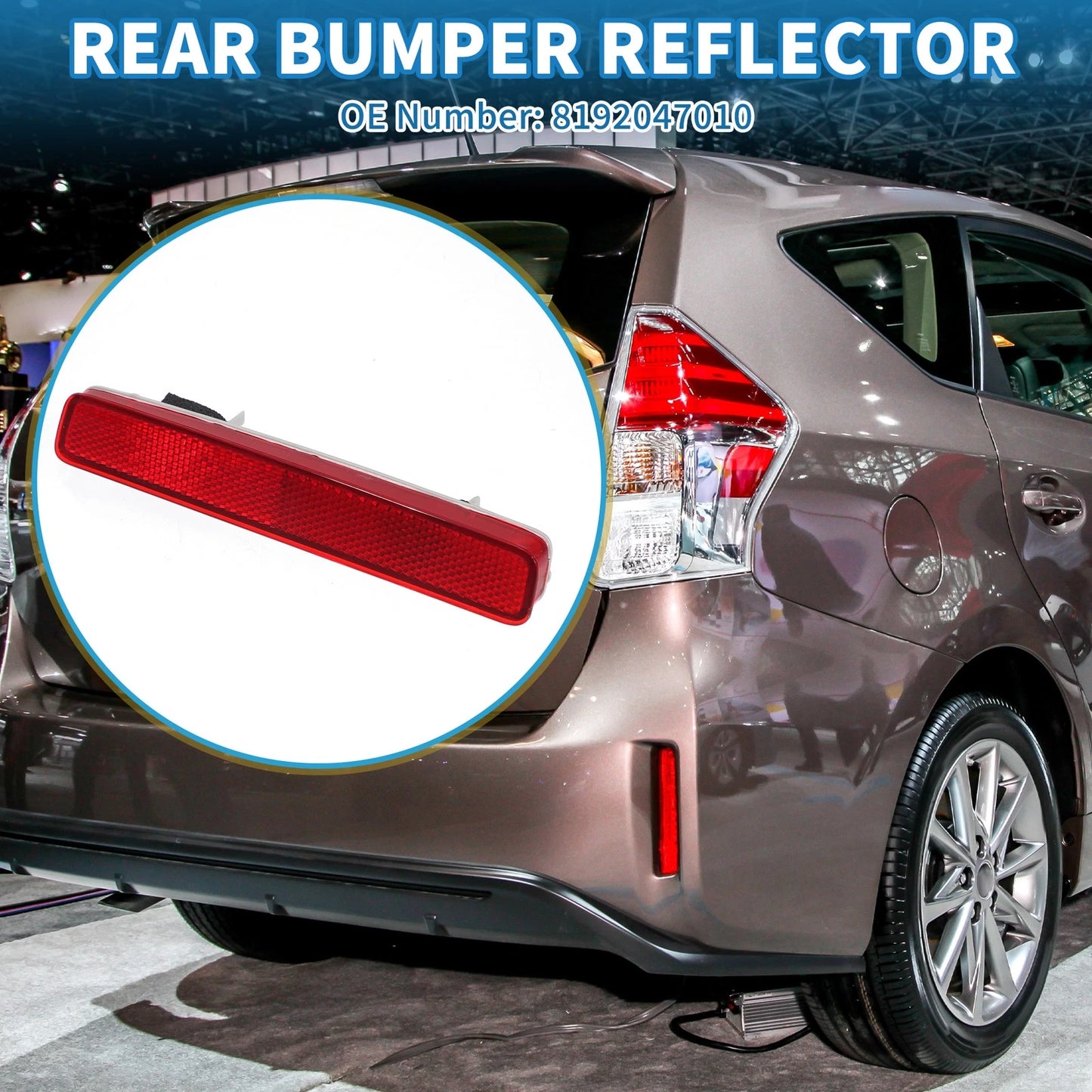 Rear Left Side Bumper Reflector No. 8192047010 for Toyota Prius (2012–2019)