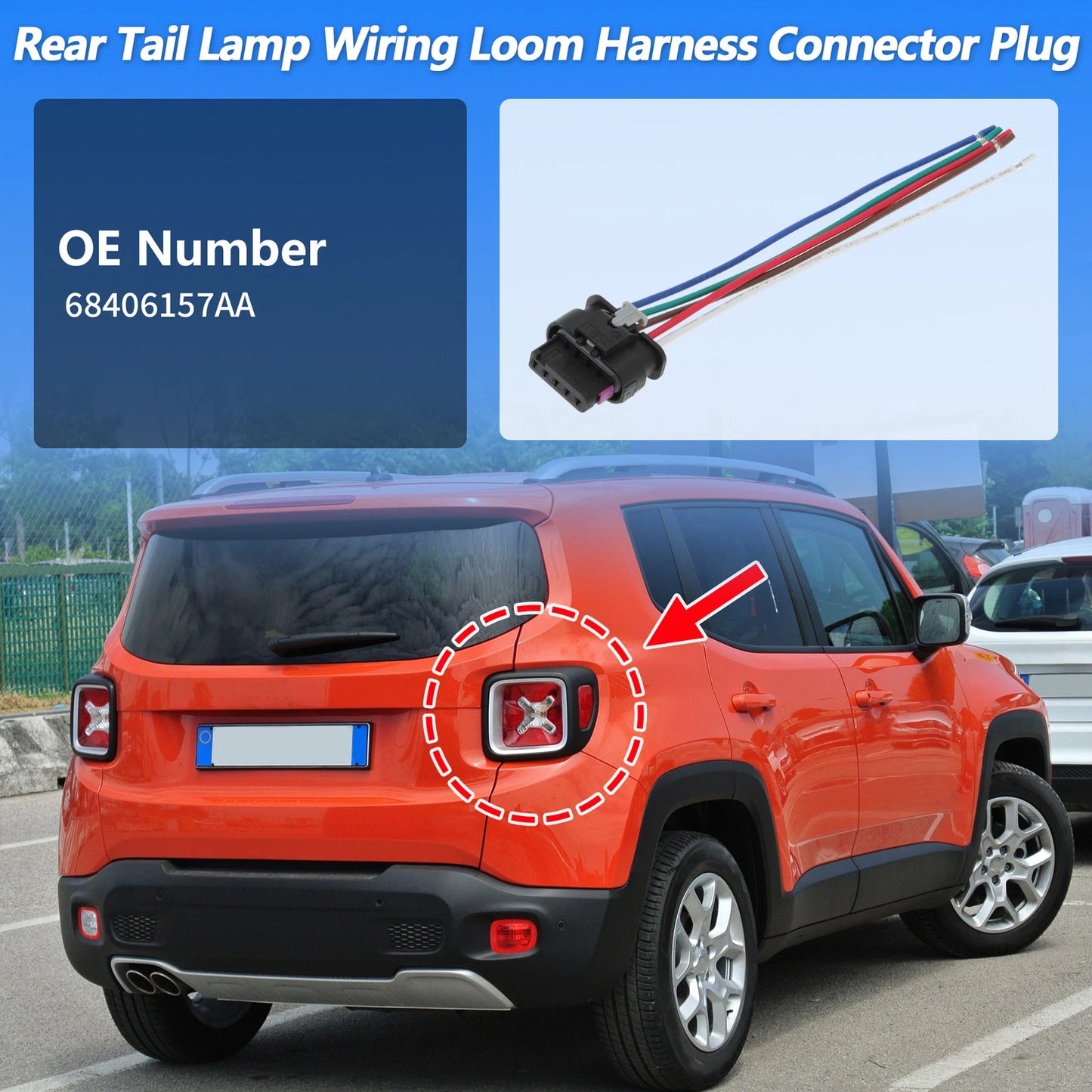 Rear Tail Light Harness No.68406157AA for Jeep Renegade (2015–2023)
