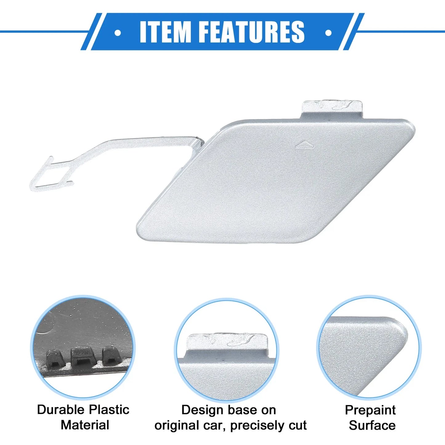 Rear Tow Hook Eye Cover Cap for BMW 3 (F30) 2012-2015 Silver Tone
