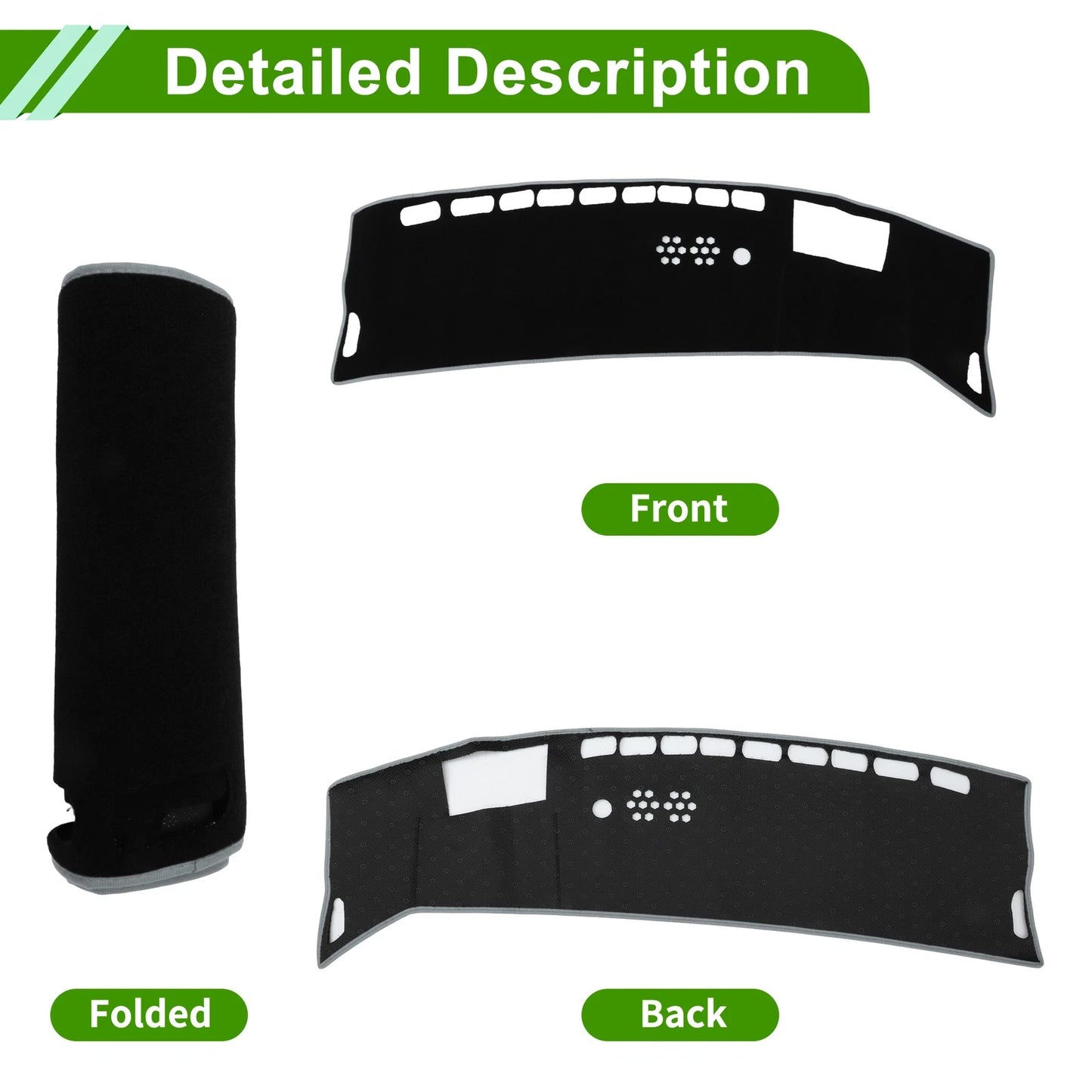 Dashboard Cover for Kia Niro (EV/PHEV/HEV) (2023–2025) HUD Polyester Black Gray