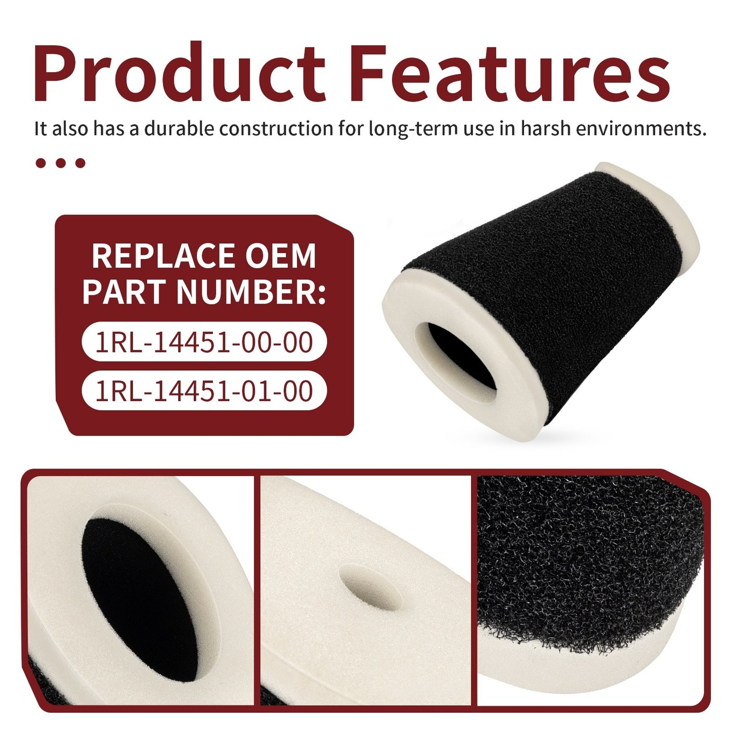 Air Filter Element for Yamaha Big Wheel 200 (1986–1988)