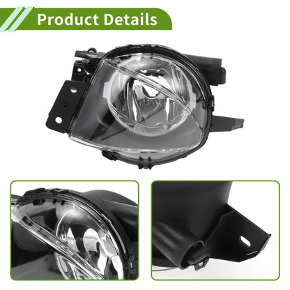 Left Fog Light Grille for BMW 330i (2006 - 2008) Clear Black