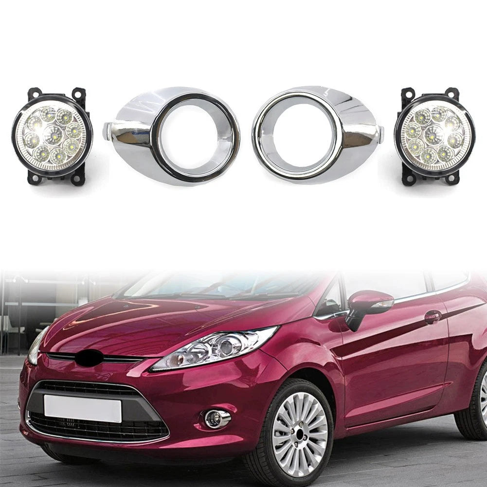 Fog Light Set for Ford Fiesta (2011–2019) - Includes Frame Cover