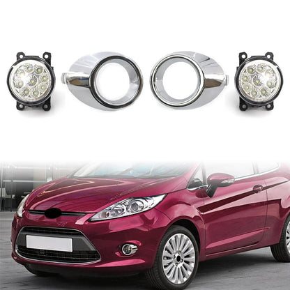 Fog Light Set for Ford Fiesta (2011–2019) - Includes Frame Cover